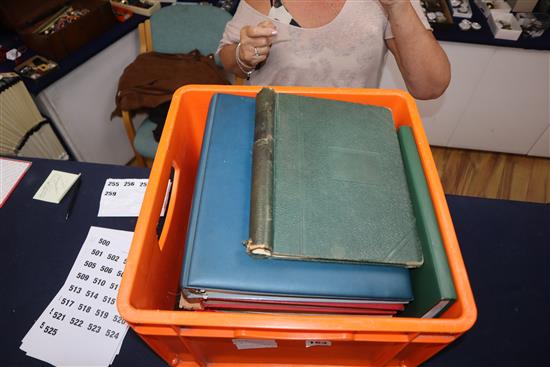 A collection of stamp albums containing Victorian British and Inland Revenue stamps